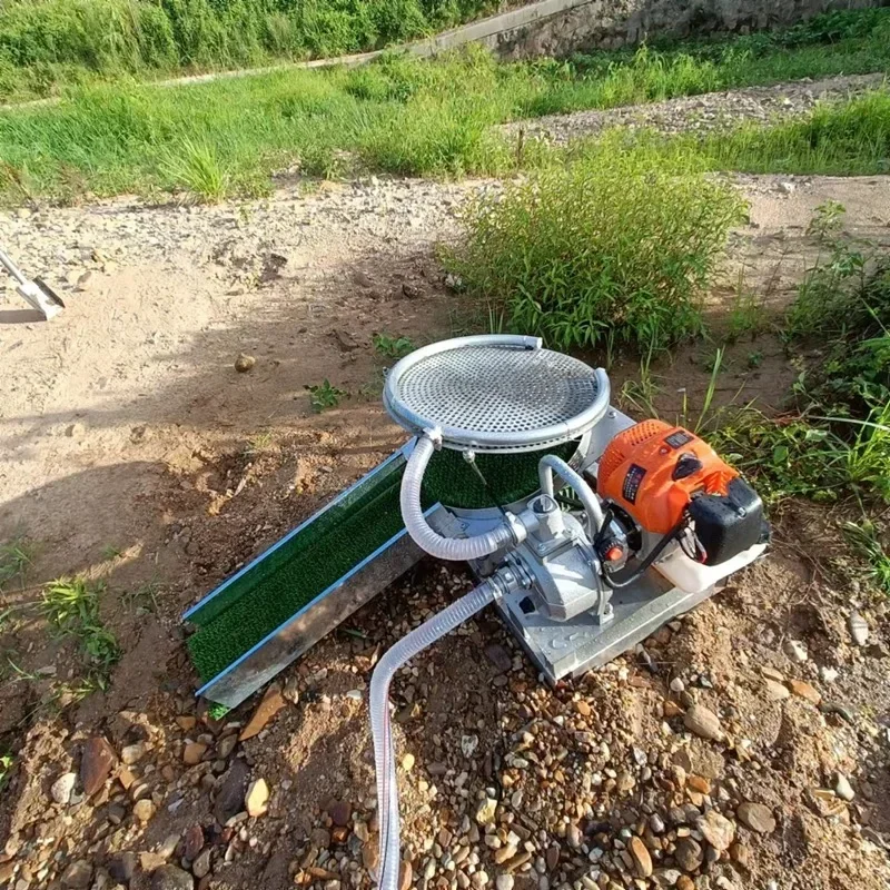 

Portable mini river sand gold panning machine heavy metal rapid screening machine