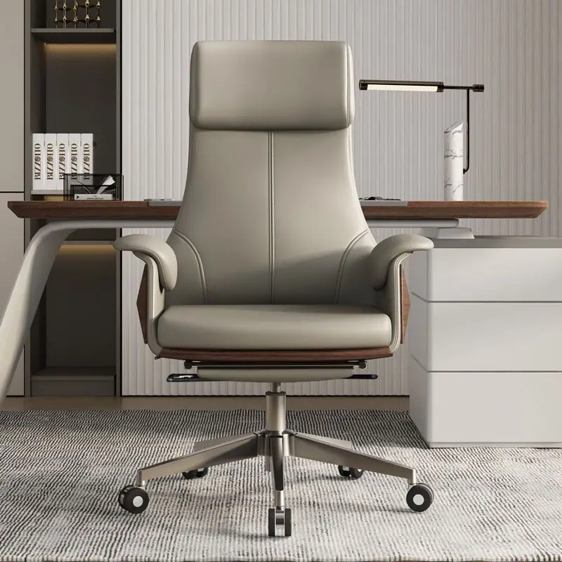 

High end boss chair, genuine leather office chair, CEO computer, ergonomic, sedentary, swivel chair that can be reclined