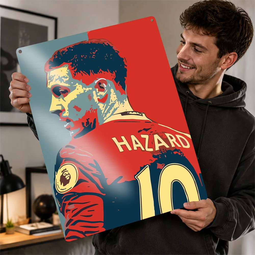 Eden Hazard Aluminum Poster Personalized Metal Sign Vivid Matchday Hero Wall Art Makes A Thoughtful Gift For Player Collectors