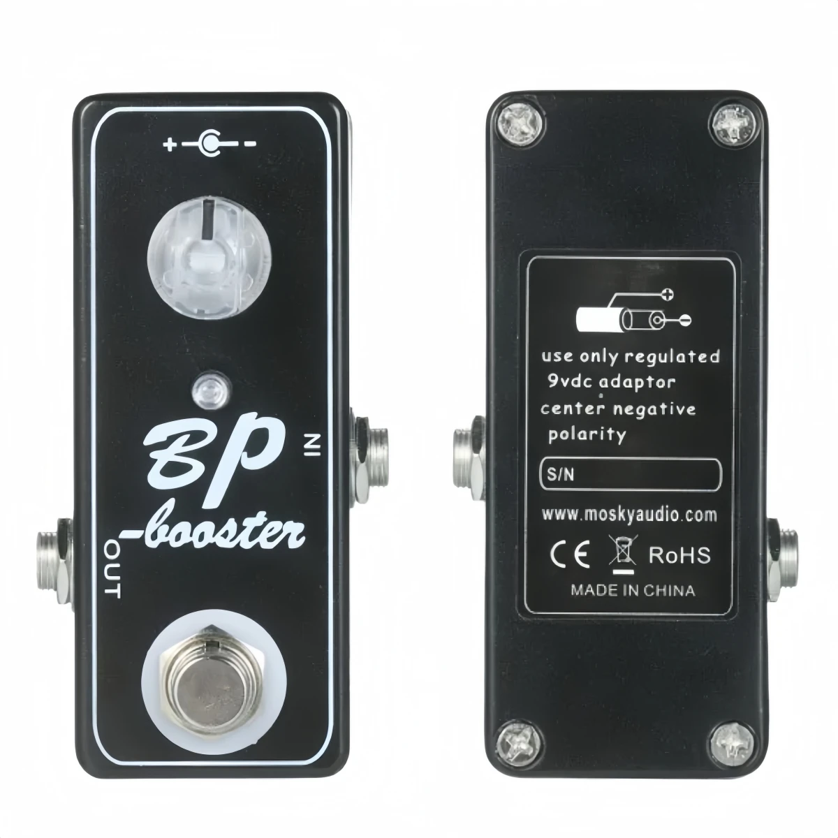 Mosky BP Booster Guitar Effect Pedal Clean Boost True Bypass Switching Full Metal Mini Pedal for Bass Electro-Acoustic Use