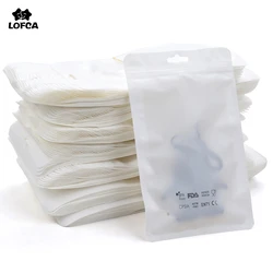 50pcs/lot Plastic Bags Jewelry Packaging & Display Accessory Safety BPA Free Logo Silicone Beads Package Display Bags 2 Sizes