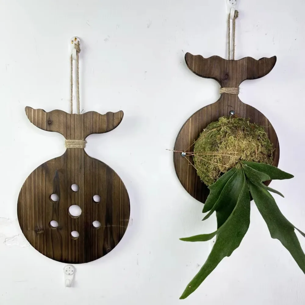Wooden Staghorn Fern Wall Mount Board Orchid Planting Board Hanging Planter Decor for Fern Dendrobium Garden Home Decoration