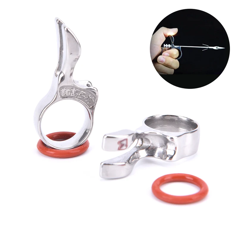 Anello da caccia con freccette da pesca con fionda da lancio in acciaio inossidabile 1PC