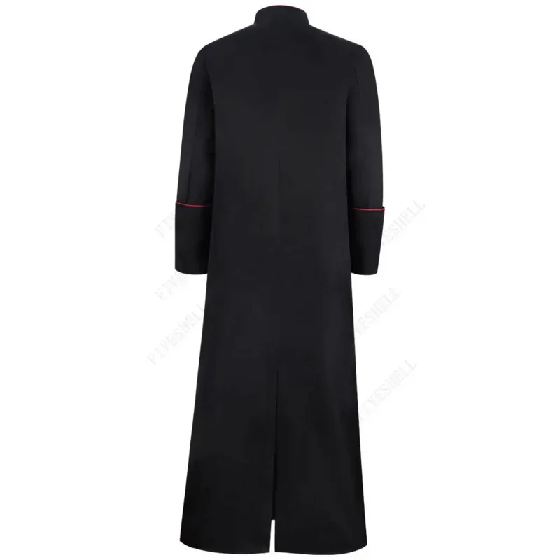 Cosl120 Church Priest Trench Jacket Cassock Clergy Robe Preacher Men Liturgical purity Stand Collar Single Breasted Clerical uni