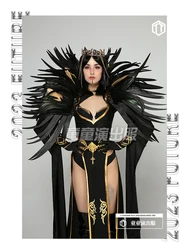 Cosplay costume  Black Feather Angel Halloween Devil Drag Costumes Show Party  Drag Queen Club Special Ocassion rave