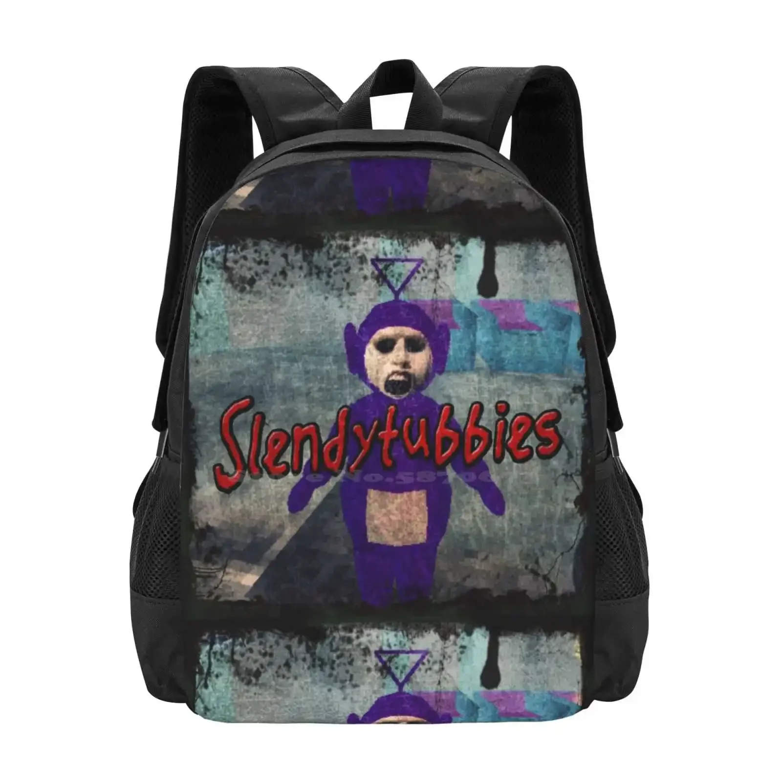 

Slendytubbies-Design 1 Hot Sale Backpack Fashion Bags Tellytubbies Slendytubbies Slenderman Horror Game Tinky Winky Kids