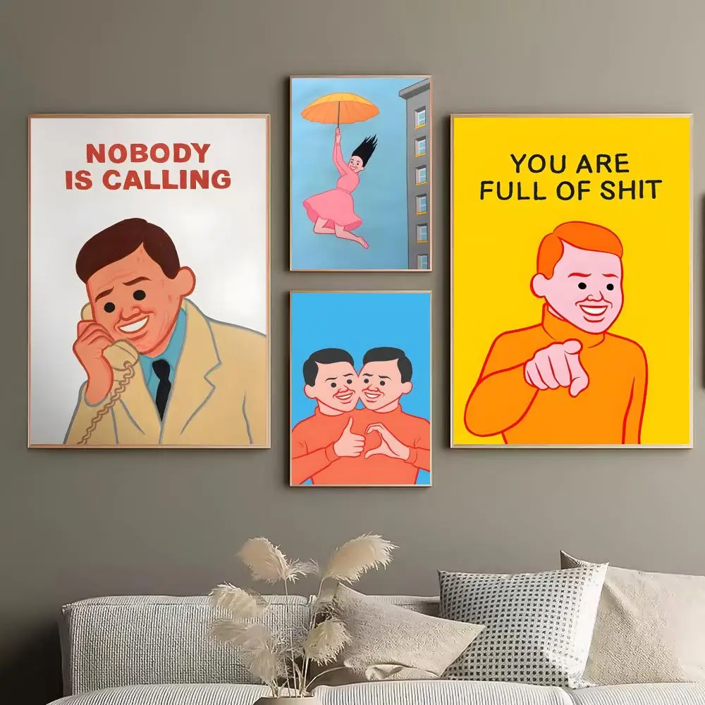Joan Cornella Art Warm Visual Focus Clean Wall Aesthetic Warm Room Addition Minimalist Room Setup Modern Setup Idea Poster