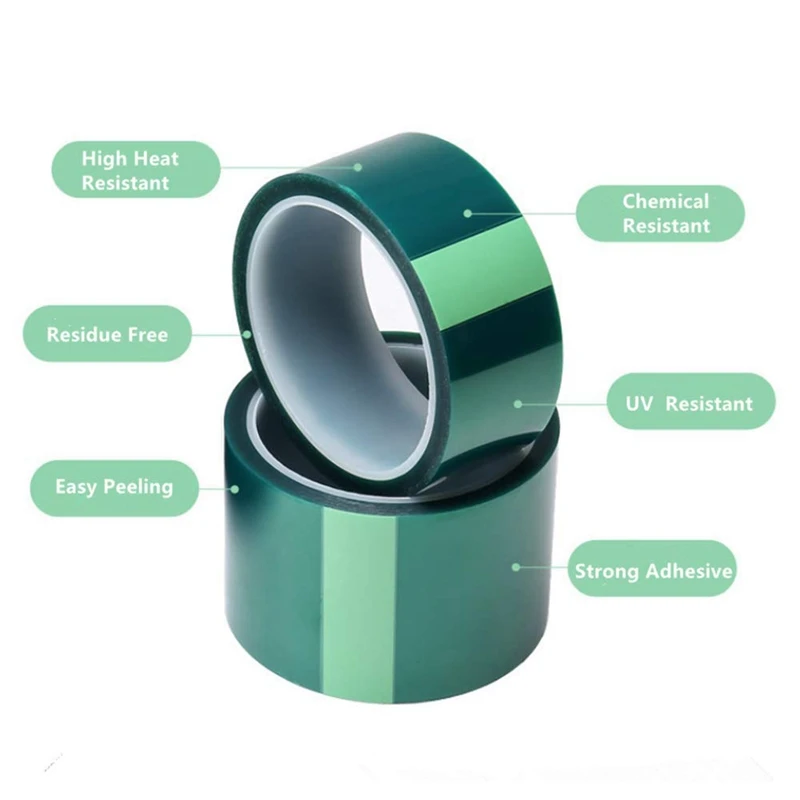 NEW-Resin Tape 2 Inch X 108 FT Green Polyester Film Tape High Heat Silicone PET Tape For Epoxy Resin Molding