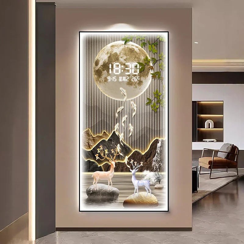 Room Decoration Interior Wall Clock Room Decorations Room Design Luxury Wall Plug In Model With Light And Remote Control Living