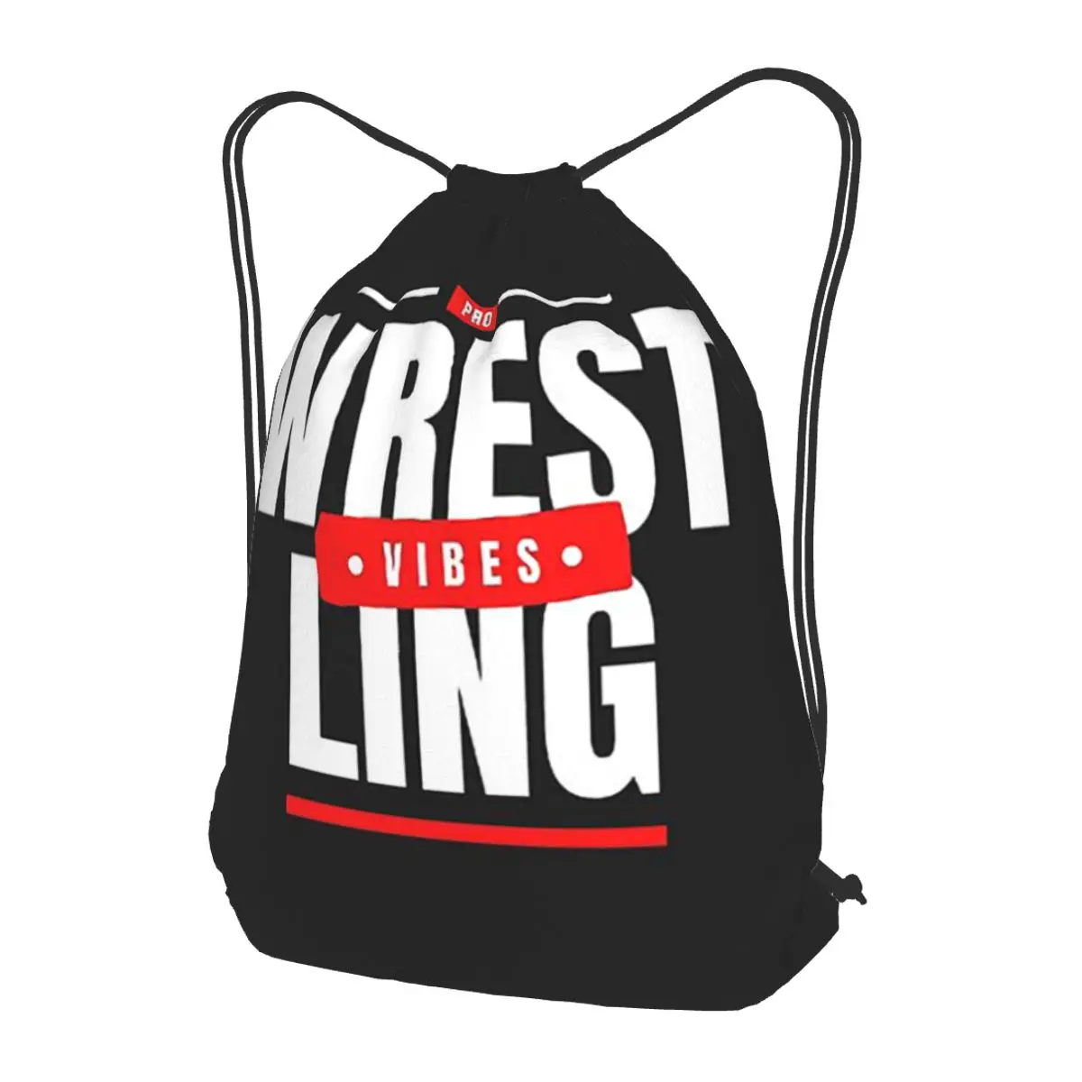 Pro Wrestling Vibes Backpacks Portable Drawstring Bags Sports Bag Book Bags for Travel School