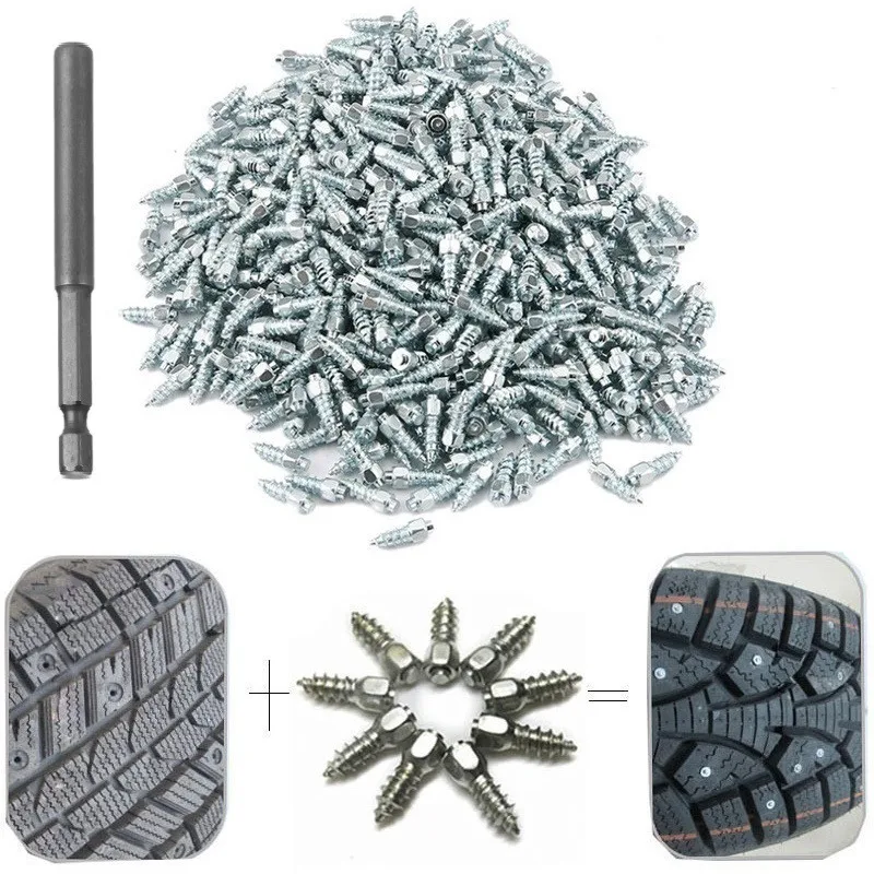 4*9mm/12mm Motor Snow Screw Tire Studs Anti Skid Falling Spikes Wheel Tyres Winter Emergency Repairment For Motorcycle Bicycle