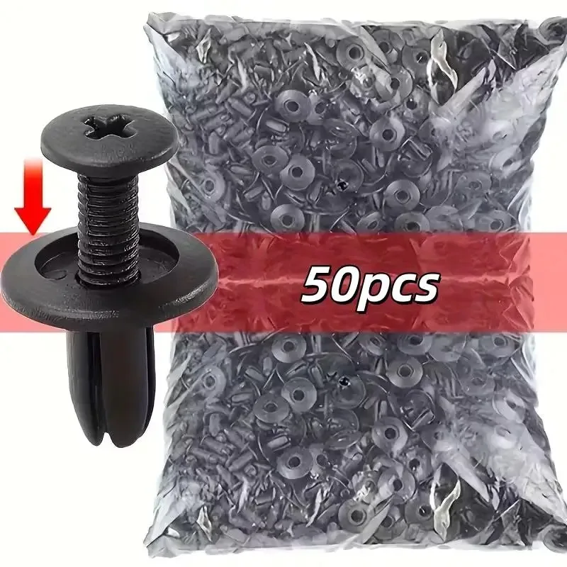 100/50/30 Stück 8mm schwarze Kunststoff-Autonietclips, Auto-Stoßstangen-Kotflügel-Befestigungen passend für Toyota Kia Nissan Ford Focus – Detail 5
