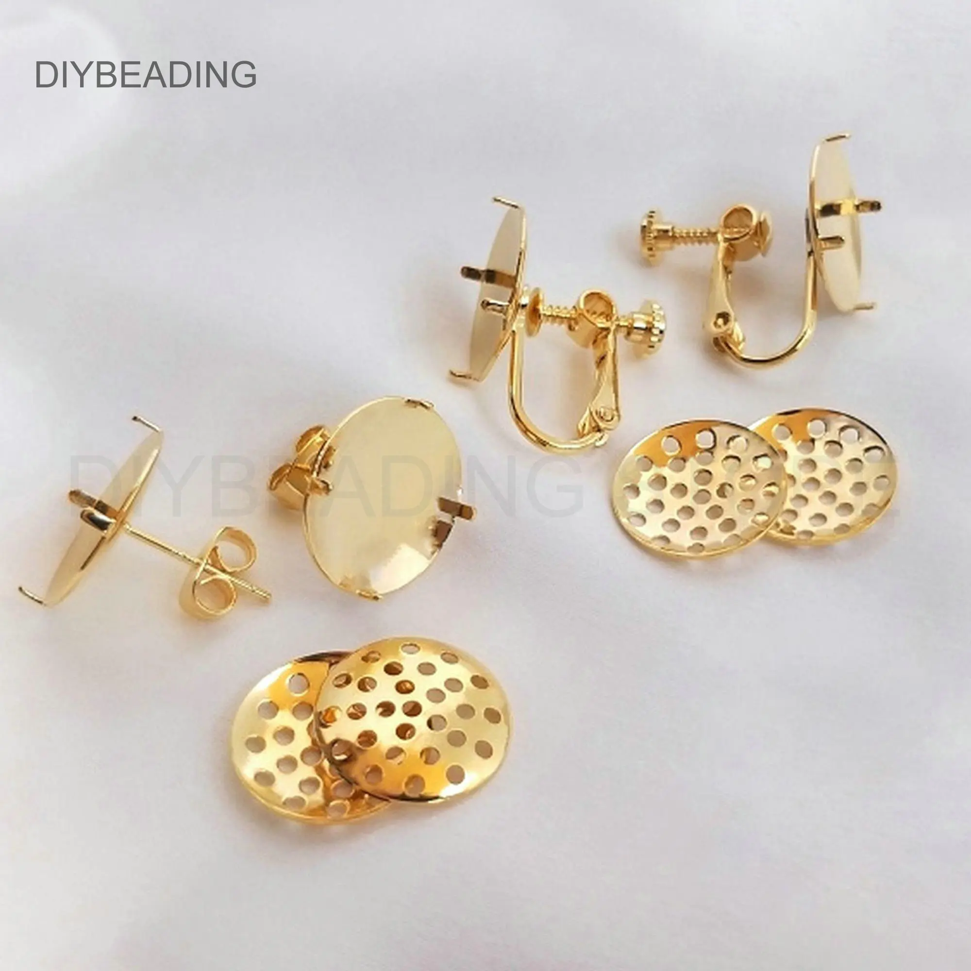 

Blank Earring Setting/Round Prong Bezel Cup/Blank Stud Base/Claw Earring Post/Clip on Finding for Earring Making(925 Silver Pin)