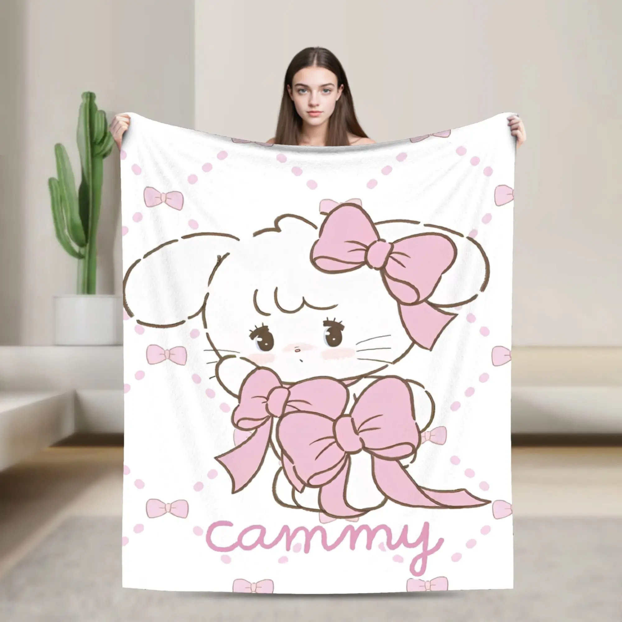 Cartoon Rabbit Cammy   Mikkos Velvet Throw Blanket Blankets for Home Car Soft Bedroom Quilt,