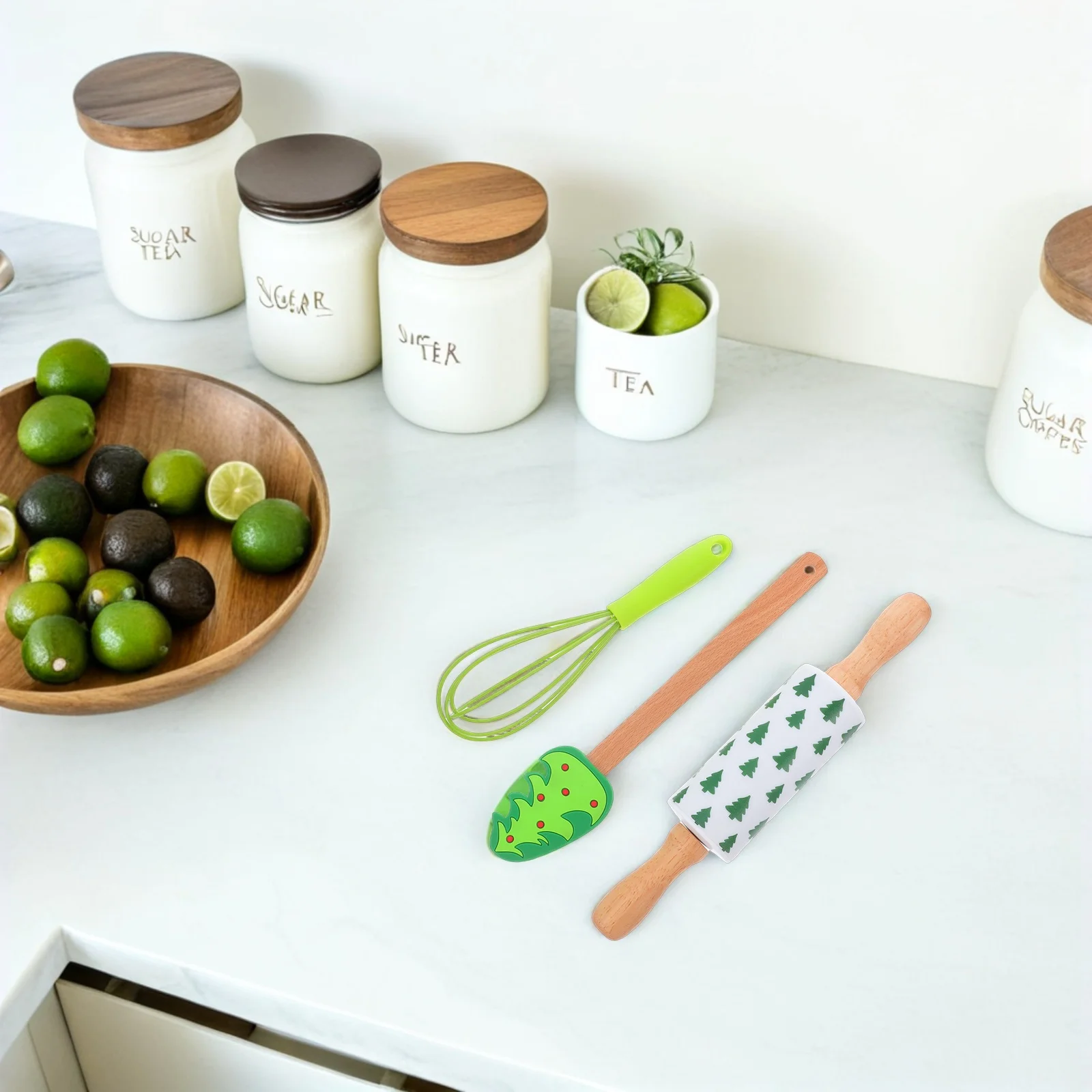 

3Pcs Silicone Christmas Baking Tool Set Mini Rolling Pin Holiday Bakeware for Cookies Pastries Kitchen