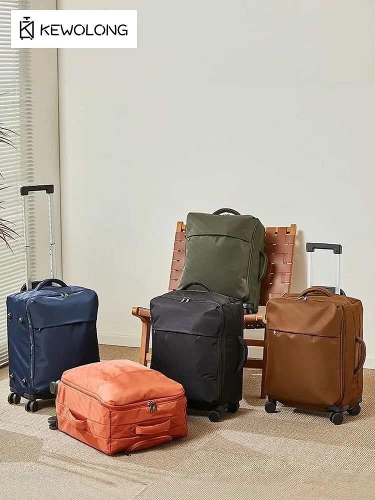 

20-inch Portable Nylon Travel Bag, Foldable Ultra-Light Carry On Luggage with 360° Wheels for Outdoor