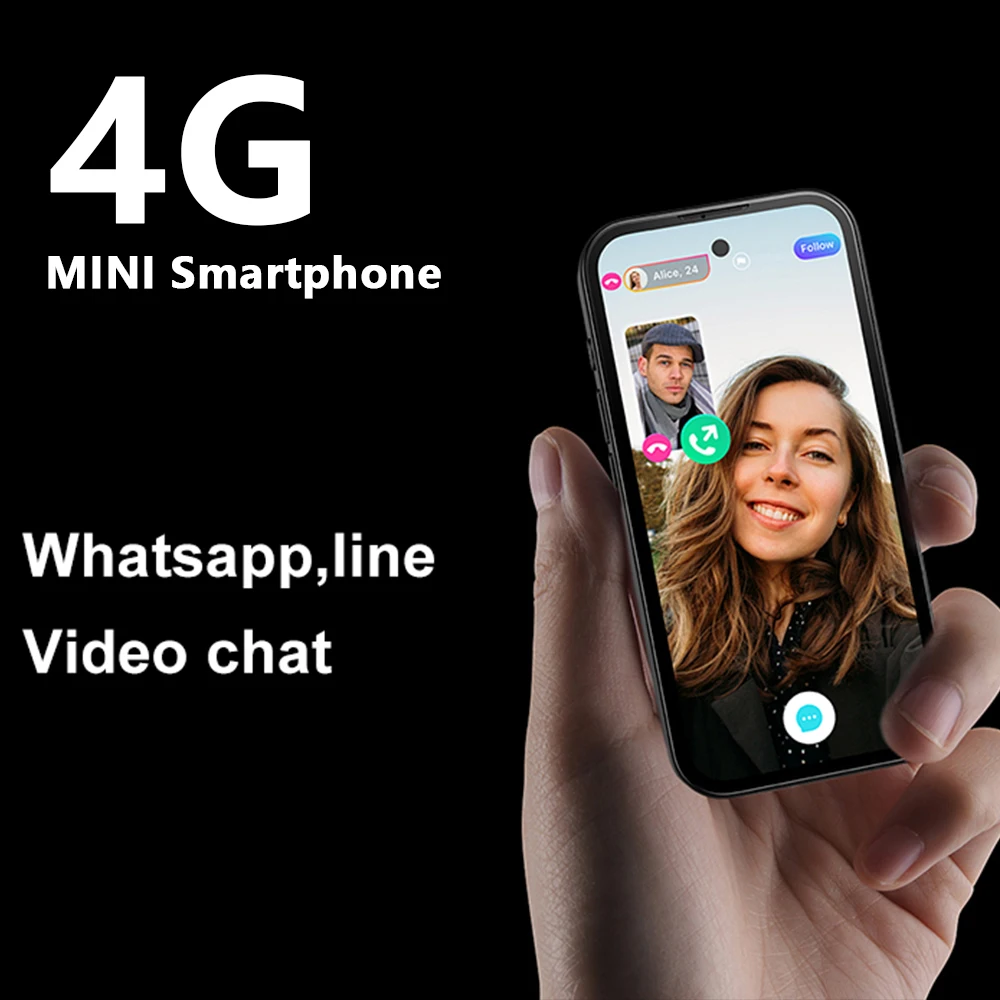 UNIWA Q333 Mini Smartphone 4GB RAM 64GB ROM 4G Network Full Band 2000mAh Mobile Phones Google Play Store Face ID Small Phone