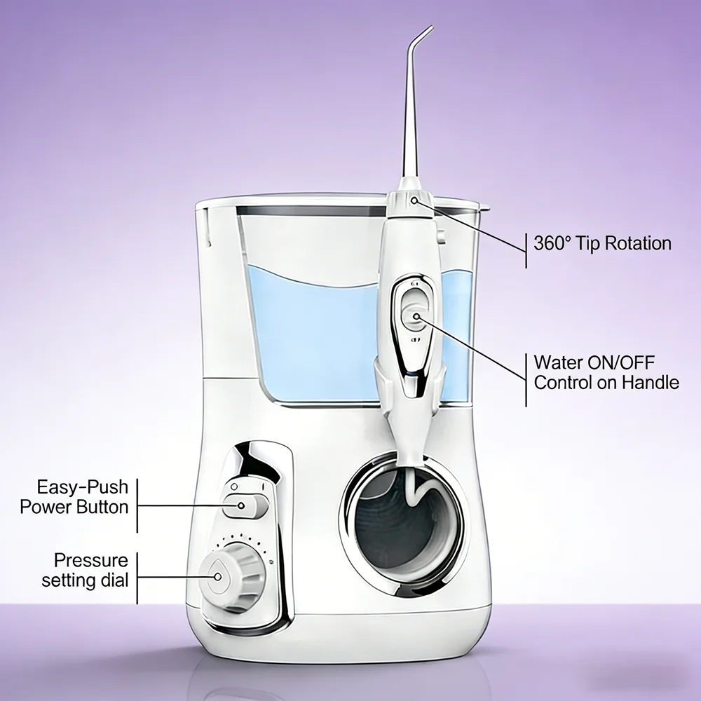

Электрический ирригатор для полости рта 800 мл, 10 режимов, для ухода за зубами, настольный, для чистки зубов