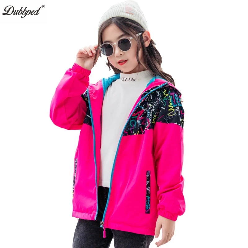 Dubbped Kids Outwear Boys Girls Coats Spring Autumn Sport Fleece Jacket Long Sleeve Waterproof  Raincoat Windbreaker Clothes