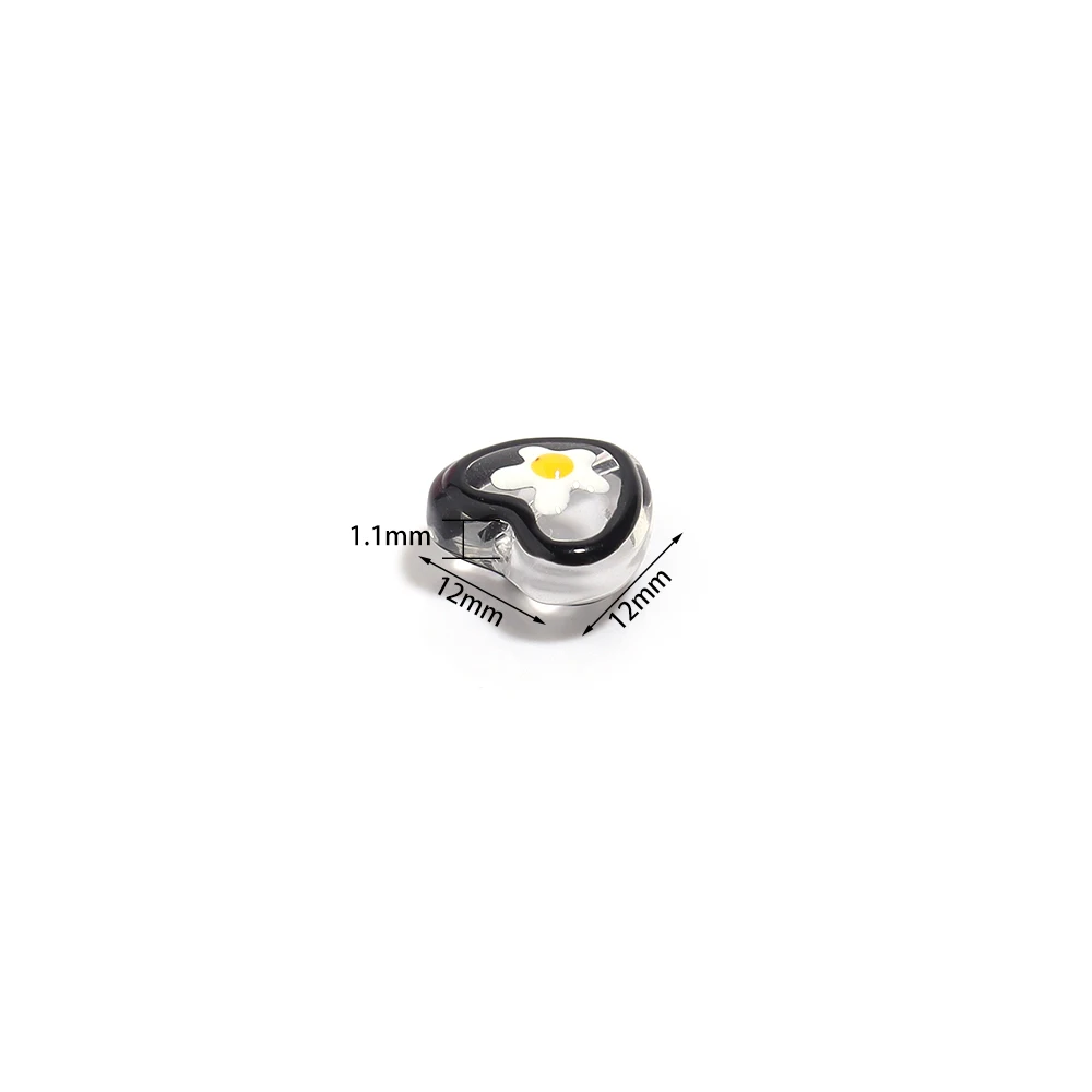 5 sztuk/partia kolorowe koraliki Lampwork ręcznie malowane miłość serce szklany koralik do biżuterii DIY łańcuszek do telefonu bransoletka akcesoria naszyjnikowe — zdjęcie 7