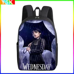 2024 New Adams Wednesday School Bag Primary School Backpack Single and Double Layer Men's and Women's School Bags Mochil