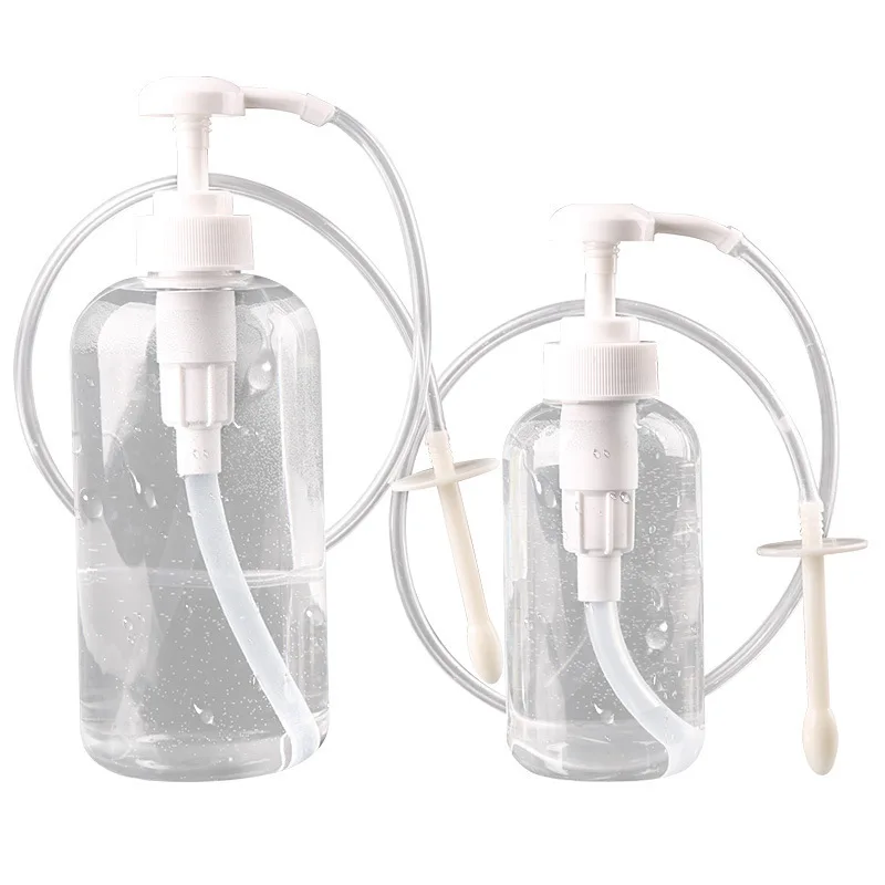 Vaginal Cleaner Douche Enema Cleaner 300ml Medical Reusable Manual Pressure Anal Plug Vaginal Cleaning System Portable Kit White