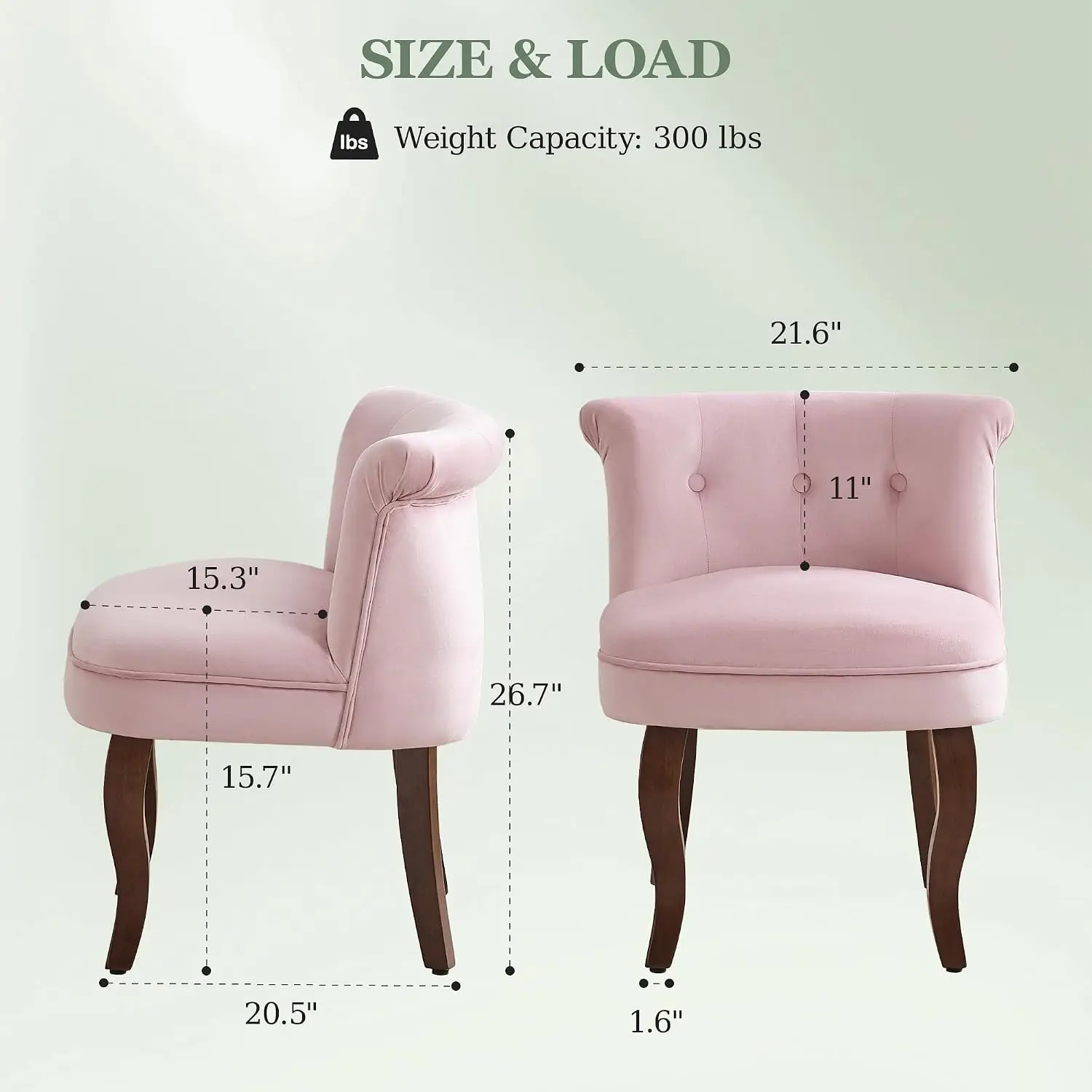 Velvet Vanity Chair with Back, Upholstered Makeup Vanity Stool, Pink, Customized