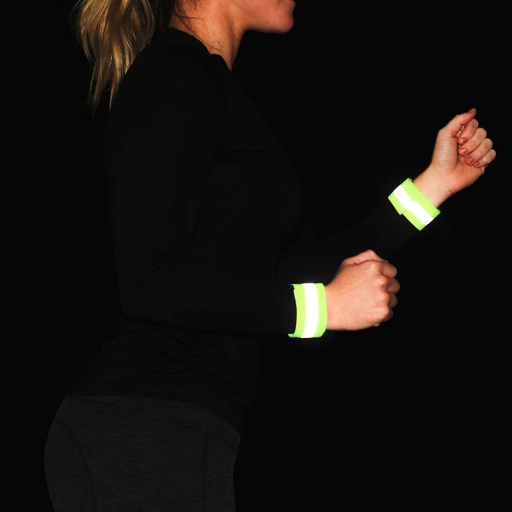 2 шт. светоотражающие ленты 25X4X0,3 см нейлоновые эластичные браслеты для ночного бега, езды на велосипеде, прогулок, спорта на открытом воздухе, защитное снаряжение, лагерь