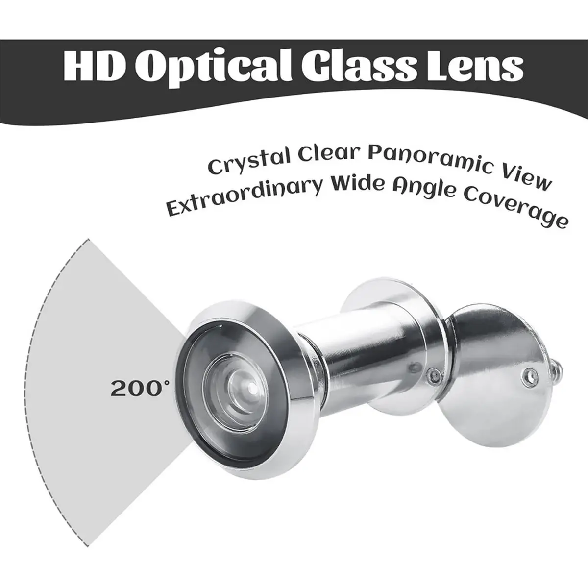 Winter Essential 4 Pack Door Viewer Peephole 200-Degree Door Viewer with 16mm/0.63inch Drill Bit for 1-1/2