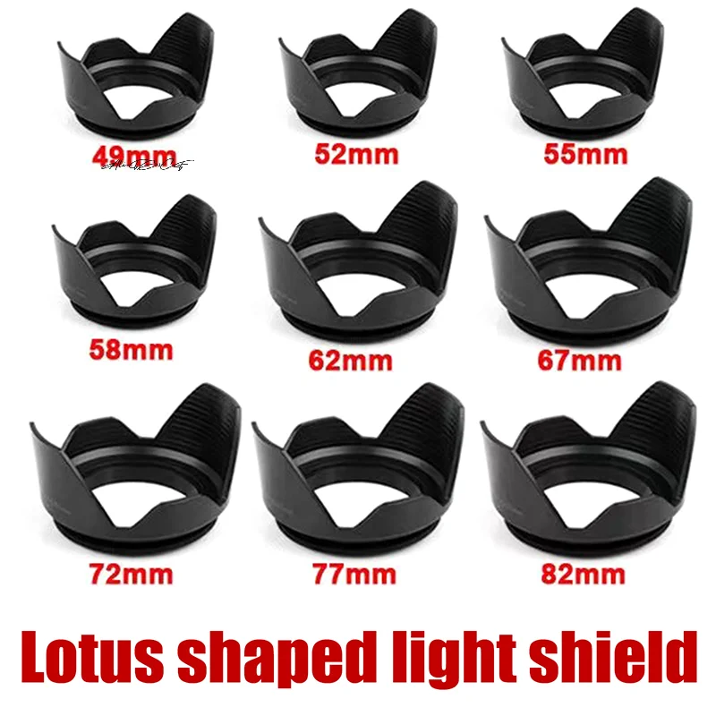 1 peça para nikon dslr slr câmera lente protetor sombra lente da câmera capa 49/52/55/58/62/67/72/77/82mm