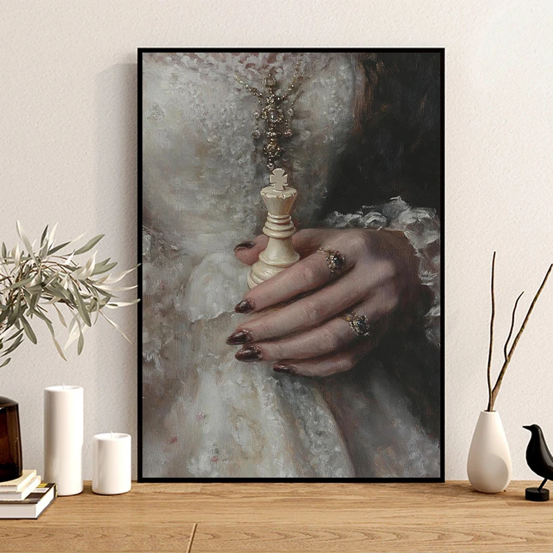 خمر القوطية الظلام أناقة امرأة الملصقات قماش الطباعة رومانسية المكابري جدار صورة فنية لغرفة المعيشة ديكور المنزل الهدايا