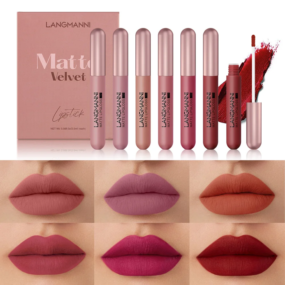 

MLSMILE Matte Velvet Matte Lip Color Set - 6 Lip Coats Lipstick Set Waterproof 2025 New