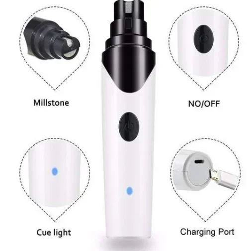 Dog Nail Grinder Professional Electric Rechargeable Pet Nail Trimmer Plastic Charge Lamb Sustainable Support 3 Hour 5 Pieces