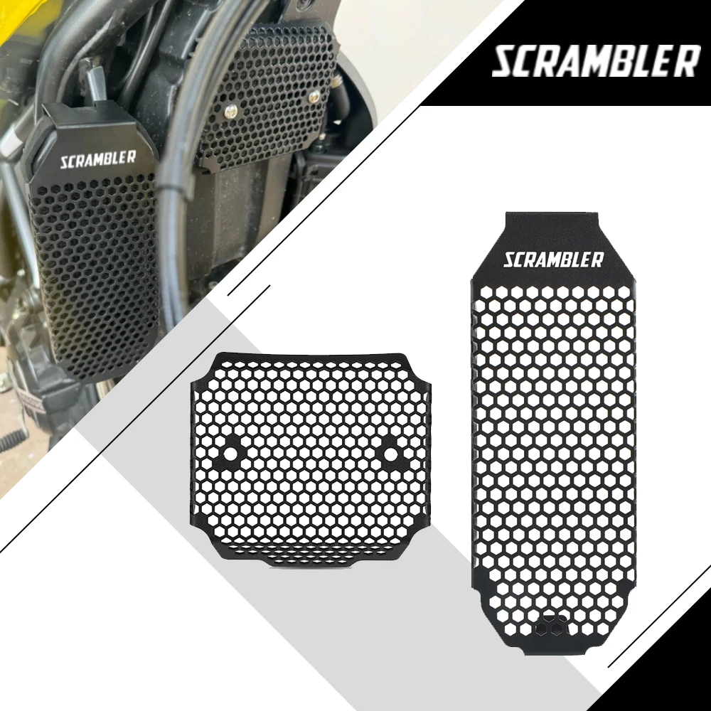 

For DUCATI Scrambler 400 800 2015-2023 2024 Radiator Oil Cooler Grille and Rectifier Voltage Regulator Cover Guard Protector Set