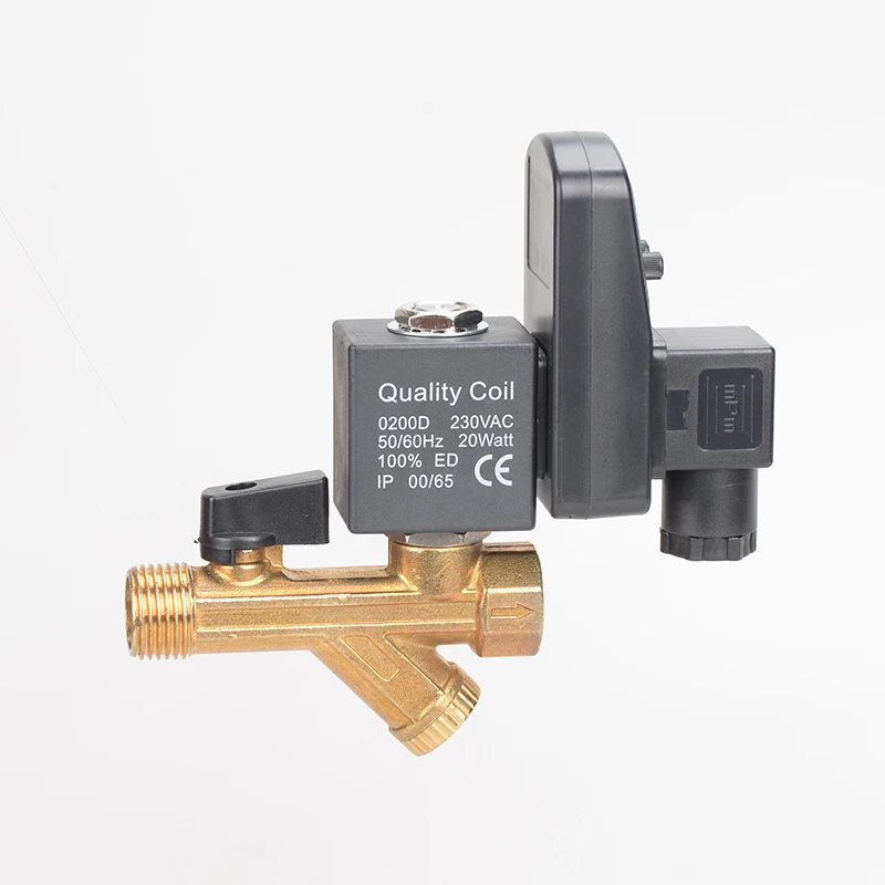 Air Compressor Gas Tank Condensate Water Timing Automatic Drainage Solenoid Valve Brass Valve Body 1/2 Thread Pneumatic Filter
