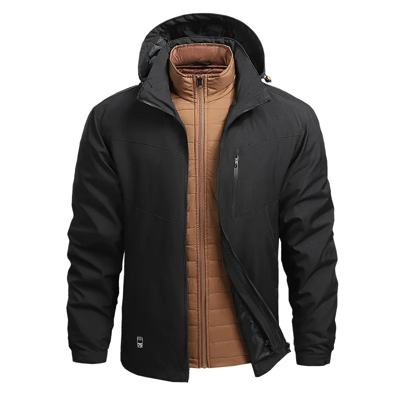 2023 Winter Men's Jacket Windproof High Quality Men's Jacket Outdoor Mountaineering and Skiing Sports Three in One Men's Jacket