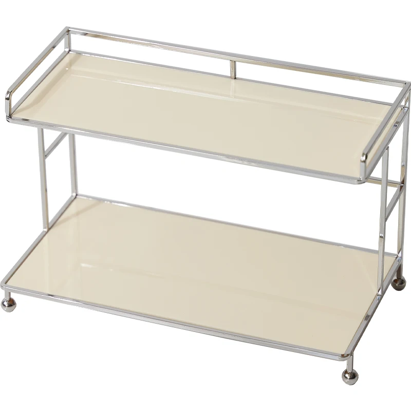 

Modern Simple Light Luxury Colorful Cosmetics Storage Rack Shelf Desktop Skin Care Products Dresser Metal Silver