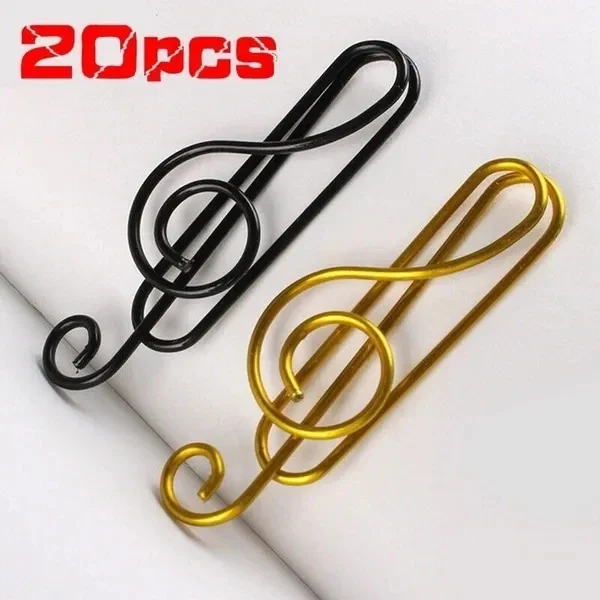 20 Stuks Creatieve Muziek Paperclips Muzieknoten Paperclip Houder Klemmen Bladwijzer Kantoor School Stationair Studenten Gift