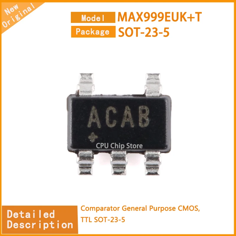 5Pcs/Lot  New Original   MAX999EUK+T  MAX999EUK Comparator General Purpose CMOS, TTL SOT-23-5