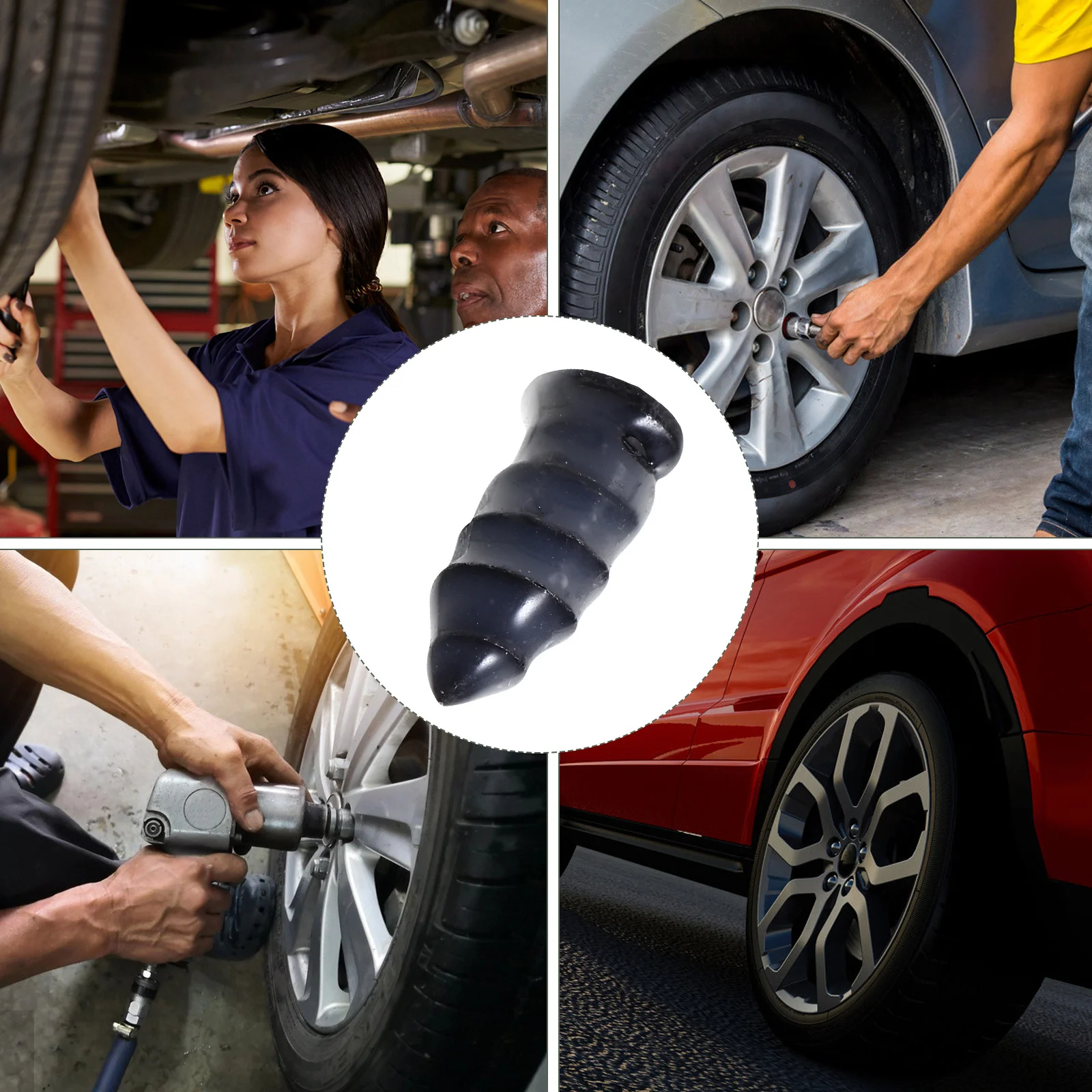 

20 pcs Tire Repair Rubber Nails Lightweight Durable Anti-Skid Fix Tool For Electric Bikes Motorcycles Black Car Tires Screw