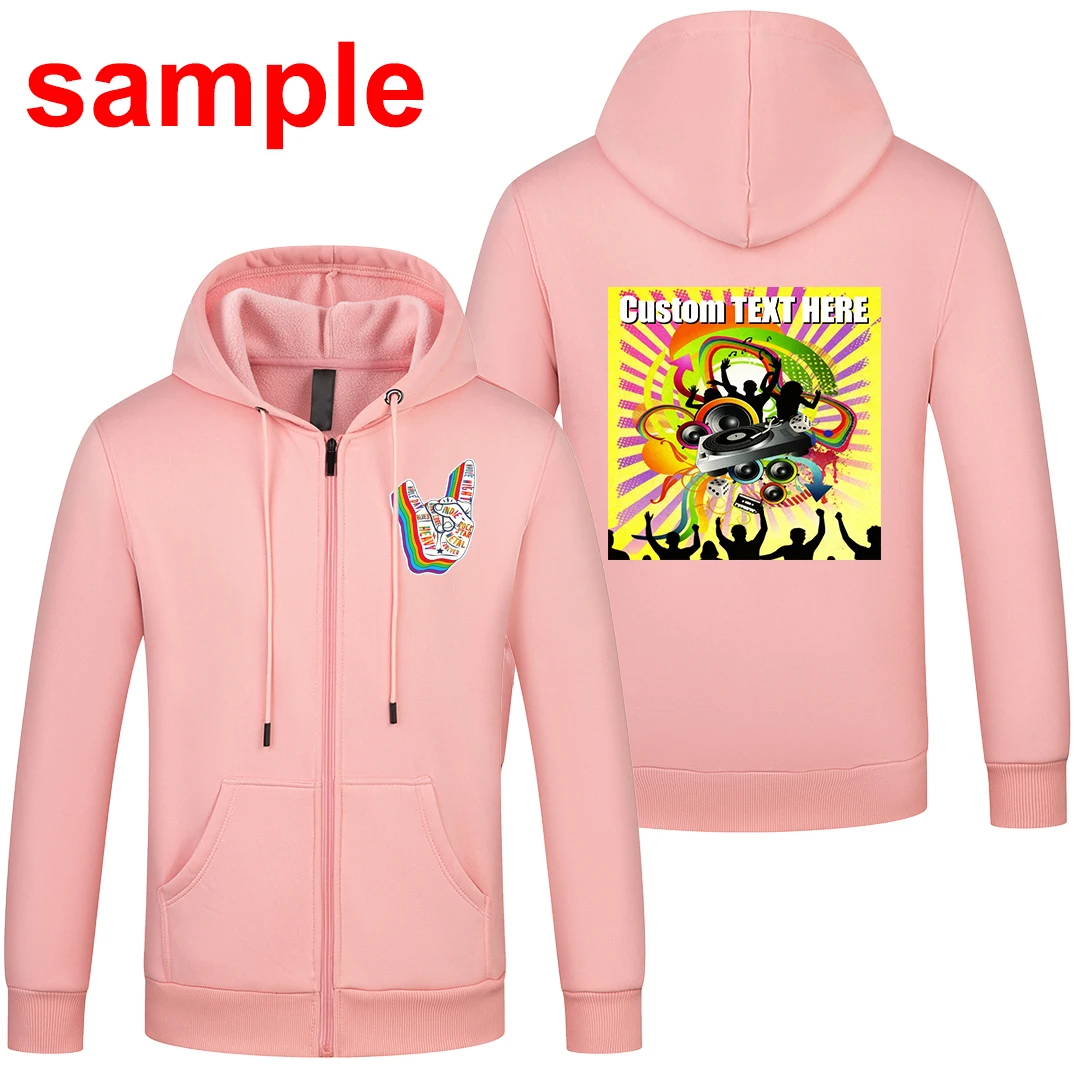 Hoodie Pria Baru dengan Resleting Unisex Tebal Berlapis Bulu Hangat Sweatshirt Gaya Harajuku Kasual Pullover Cetak Logo Kustom Pakaian