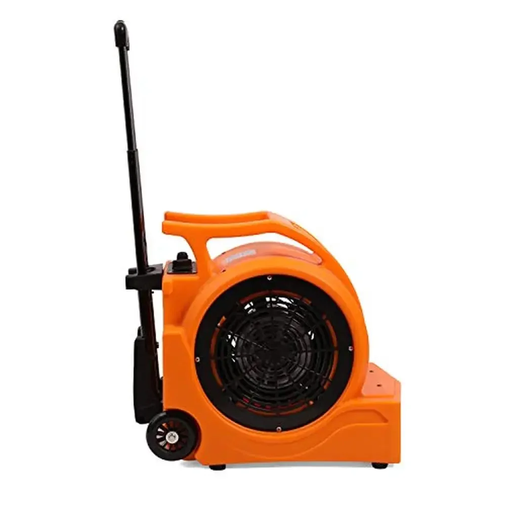 4000CFM 1Hp 3-Speed High Velocity Air Mover with Roto-Mold Housing & Handle Wheelkit Perfect Floor Carpet Drying Orange)