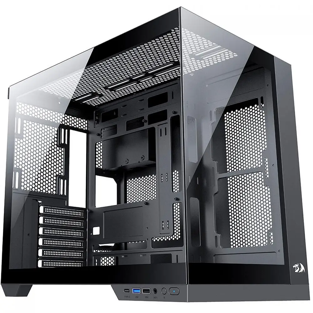 Gamer Redragon Wideload Pro Cabinet Black Tempered Glass S