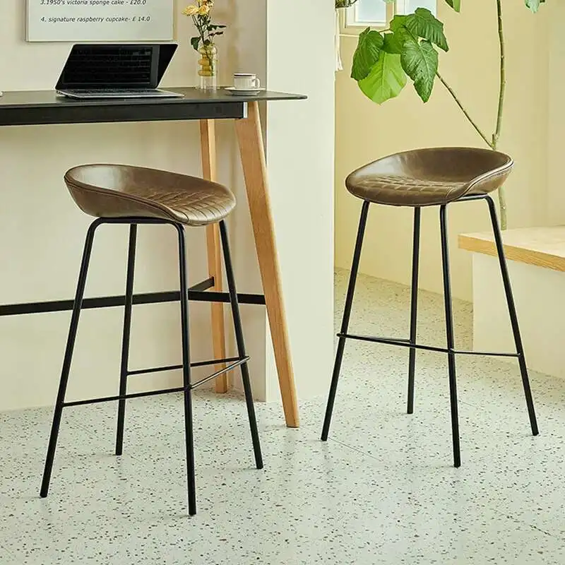 Beauty Salon Chairs Nordic Bar Backrest Design Manicure Chairs For Kitchen Home Comfortable Stools Tabourets De Bar Furniture - Image 2