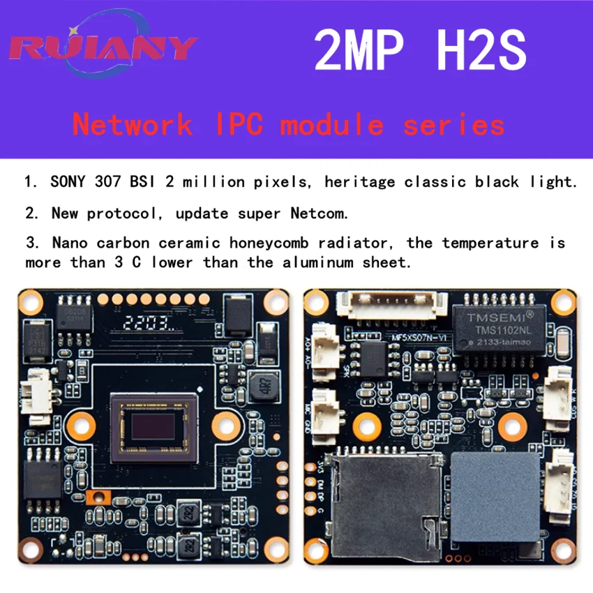 Módulo SONY de cámara HD IPC, H2S Starlight, 2MP, super todo protocolo Netcom, FH8852V210 + IMX307
