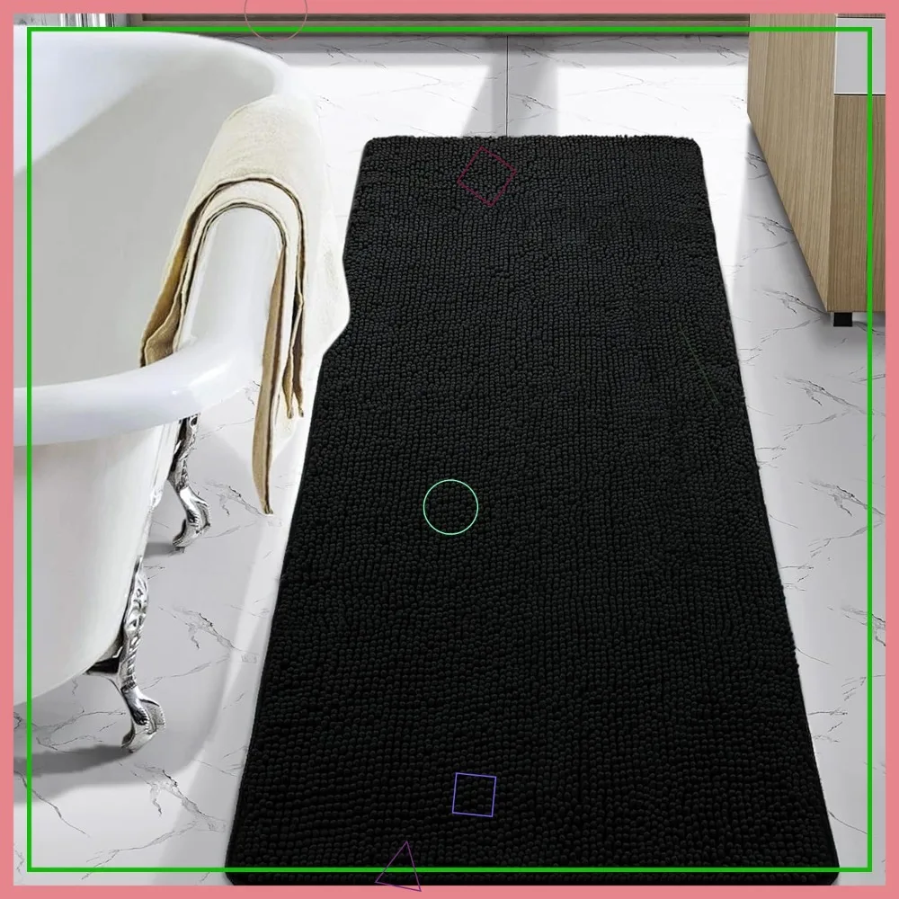 

Ultra Soft Shaggy Bath Mat 24x70 Inch, Washable Non Slip Absorbent Rug for Bathroom Shower