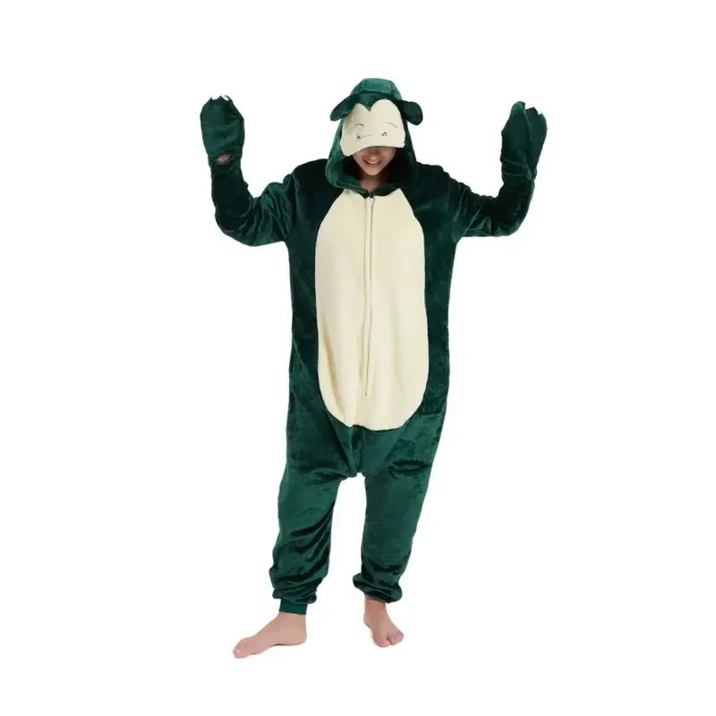 Sky06 タカラトミー カビゴン着ぐるみカバーオールコスプレ衣装厚みのあるフランネルジッパーハロウィン女性アニメパジャマパジャマ66liU&