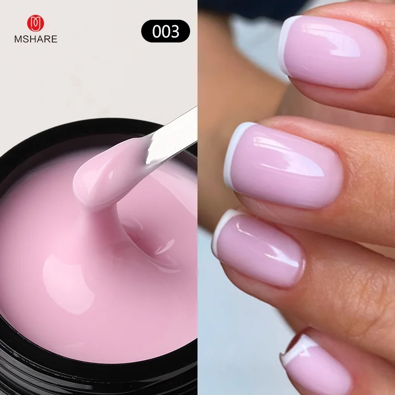 MSHARE 50ml Baby Pink Builder Nails Gel Hema Tpo Free Gel Nail Construction Self Leveling Gel for Nail Extension UV Led image 3