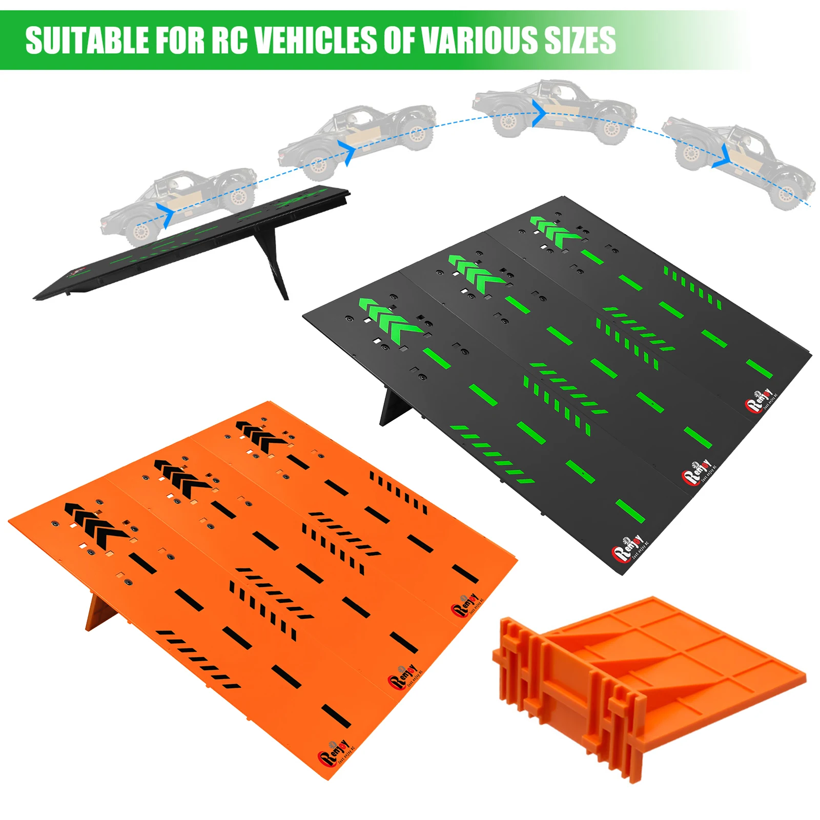 

Пластиковый набор для трюков с прыжковой рампой для радиоуправляемых машинок, подходит для моделей с дистанционным управлением в масштабе от 1/12 до 1/24.