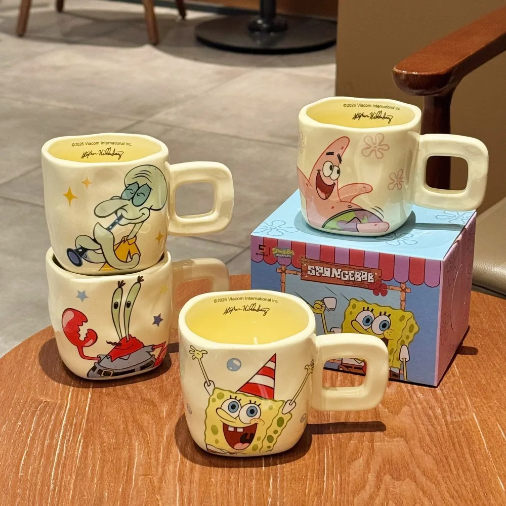 Mug à lait en céramique adorable Bob l'éponge et Patrick Star pour la maison – Collection de haute qualité, portable et indispensable pour un usage quotidien